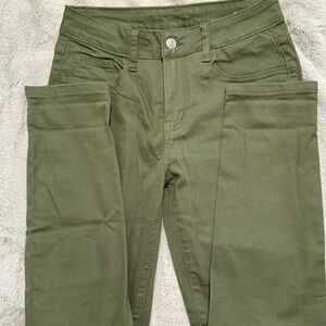 Olive Green Women's Skinny Jeans